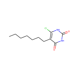 CCCCCCCc1c(Cl)[nH]c(=O)[nH]c1=O ZINC000014972735