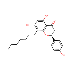 CCCCCCCc1c(O)cc(O)c2c1O[C@H](c1ccc(O)cc1)CC2=O ZINC000014970977