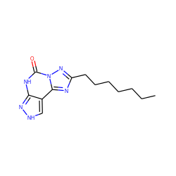 CCCCCCCc1nc2c3c[nH]nc3[nH]c(=O)n2n1 ZINC001772658206