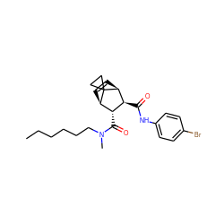 CCCCCCN(C)C(=O)[C@H]1[C@H](C(=O)Nc2ccc(Br)cc2)[C@@H]2C=C[C@H]1C21CC1 ZINC000168350715