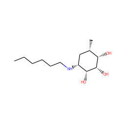 CCCCCCN[C@@H]1C[C@H](C)[C@H](O)[C@H](O)[C@@H]1O ZINC000036323485