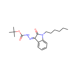 CCCCCCN1C(=O)/C(=N\NC(=O)OC(C)(C)C)c2ccccc21 ZINC000040379180