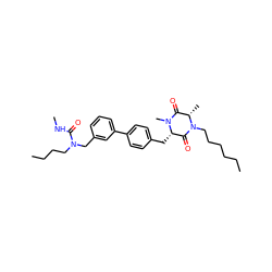 CCCCCCN1C(=O)[C@H](Cc2ccc(-c3cccc(CN(CCCC)C(=O)NC)c3)cc2)N(C)C(=O)[C@@H]1C ZINC000029465617