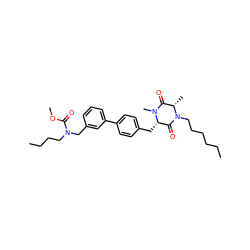 CCCCCCN1C(=O)[C@H](Cc2ccc(-c3cccc(CN(CCCC)C(=O)OC)c3)cc2)N(C)C(=O)[C@@H]1C ZINC000029467353