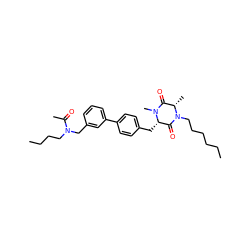 CCCCCCN1C(=O)[C@H](Cc2ccc(-c3cccc(CN(CCCC)C(C)=O)c3)cc2)N(C)C(=O)[C@@H]1C ZINC000029407103