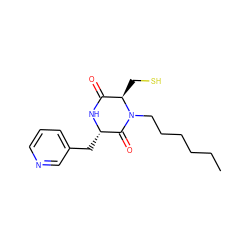 CCCCCCN1C(=O)[C@H](Cc2cccnc2)NC(=O)[C@H]1CS ZINC000026276771