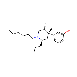 CCCCCCN1C[C@H](C)[C@](C)(c2cccc(O)c2)C[C@H]1CCC ZINC000028568330