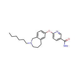 CCCCCCN1CCCc2cc(Oc3ccc(C(N)=O)cn3)ccc2C1 ZINC000028825033