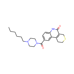 CCCCCCN1CCN(C(=O)c2ccc3[nH]c(=O)c4c(c3c2)CCSC4)CC1 ZINC000103173551