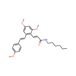 CCCCCCNC(=O)/C=C/c1c(/C=C/c2ccc(OC)cc2)cc(OC)cc1OC ZINC000095590425