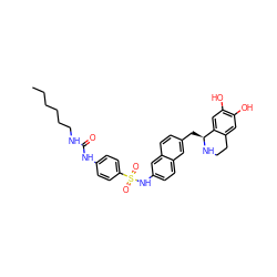 CCCCCCNC(=O)Nc1ccc(S(=O)(=O)Nc2ccc3cc(C[C@@H]4NCCc5cc(O)c(O)cc54)ccc3c2)cc1 ZINC000026383885