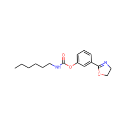 CCCCCCNC(=O)Oc1cccc(C2=NCCO2)c1 ZINC000095595588