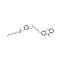 CCCCCCNC(=O)Oc1cccc(CN(C)CCCOc2ccc3c(=O)c4ccccc4oc3c2)c1 ZINC000084652157