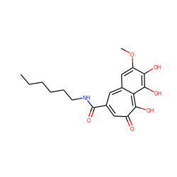 CCCCCCNC(=O)c1cc(=O)c(O)c2c(O)c(O)c(OC)cc2c1 ZINC000206401516