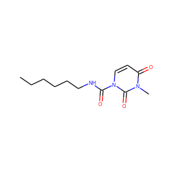 CCCCCCNC(=O)n1ccc(=O)n(C)c1=O ZINC000095589341