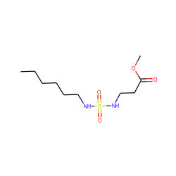 CCCCCCNS(=O)(=O)NCCC(=O)OC ZINC000653761021