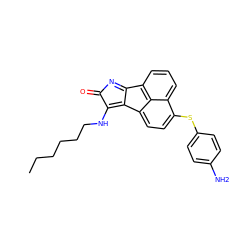 CCCCCCNc1c2c3ccc(Sc4ccc(N)cc4)c4cccc(c-2nc1=O)c43 ZINC000095596716