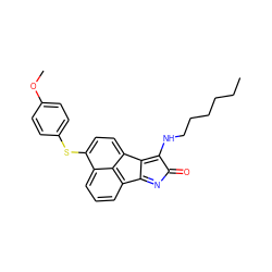 CCCCCCNc1c2c3ccc(Sc4ccc(OC)cc4)c4cccc(c-2nc1=O)c43 ZINC000095595091