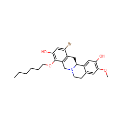 CCCCCCOc1c(O)cc(Br)c2c1CN1CCc3cc(OC)c(O)cc3[C@@H]1C2 ZINC001772579916