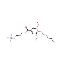 CCCCCCOc1c(OC)cc(C(=O)OCCCC[N+](C)(C)C)cc1OC ZINC000013741636