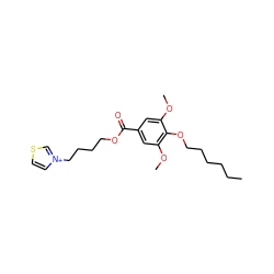 CCCCCCOc1c(OC)cc(C(=O)OCCCC[n+]2ccsc2)cc1OC ZINC000013741648