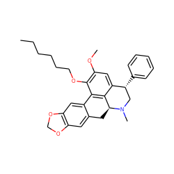 CCCCCCOc1c(OC)cc2c3c1-c1cc4c(cc1C[C@@H]3N(C)C[C@H]2c1ccccc1)OCO4 ZINC000474604818