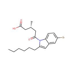 CCCCCCc1cc2cc(Br)ccc2n1C(=O)C[C@@H](C)CC(=O)O ZINC000103270848