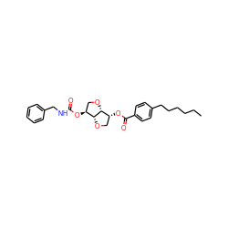 CCCCCCc1ccc(C(=O)O[C@@H]2CO[C@@H]3[C@@H](OC(=O)NCc4ccccc4)CO[C@H]23)cc1 ZINC000045498661