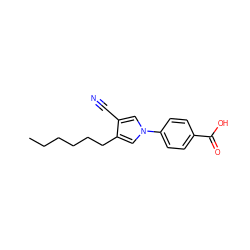 CCCCCCc1cn(-c2ccc(C(=O)O)cc2)cc1C#N ZINC000200831754