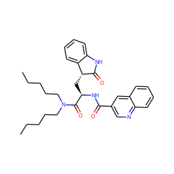 CCCCCN(CCCCC)C(=O)[C@@H](C[C@H]1C(=O)Nc2ccccc21)NC(=O)c1cnc2ccccc2c1 ZINC000013447091