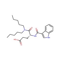 CCCCCN(CCCCC)C(=O)[C@@H](CCC(=O)O)NC(=O)c1c[nH]c2ccccc12 ZINC000027857265