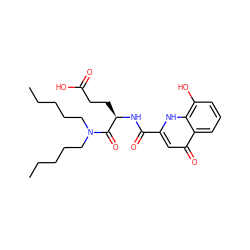 CCCCCN(CCCCC)C(=O)[C@@H](CCC(=O)O)NC(=O)c1cc(=O)c2cccc(O)c2[nH]1 ZINC000013447077