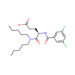 CCCCCN(CCCCC)C(=O)[C@@H](CCC(=O)O)NC(=O)c1cc(Cl)cc(Cl)c1 ZINC000027213990