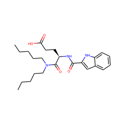 CCCCCN(CCCCC)C(=O)[C@@H](CCC(=O)O)NC(=O)c1cc2ccccc2[nH]1 ZINC000003779996