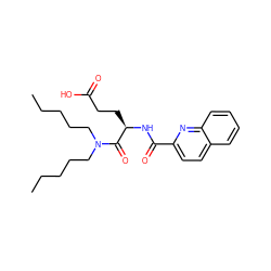 CCCCCN(CCCCC)C(=O)[C@@H](CCC(=O)O)NC(=O)c1ccc2ccccc2n1 ZINC000013447080