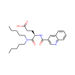 CCCCCN(CCCCC)C(=O)[C@@H](CCC(=O)O)NC(=O)c1cnc2ccccc2c1 ZINC000003789132