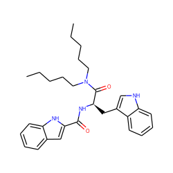 CCCCCN(CCCCC)C(=O)[C@@H](Cc1c[nH]c2ccccc12)NC(=O)c1cc2ccccc2[nH]1 ZINC000003797745