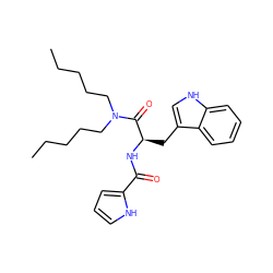 CCCCCN(CCCCC)C(=O)[C@@H](Cc1c[nH]c2ccccc12)NC(=O)c1ccc[nH]1 ZINC000013447016