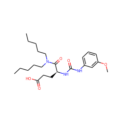 CCCCCN(CCCCC)C(=O)[C@H](CCC(=O)O)NC(=O)Nc1cccc(OC)c1 ZINC000027707062