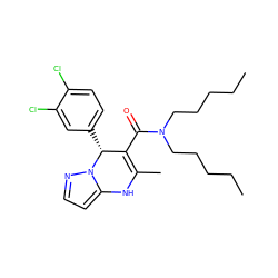 CCCCCN(CCCCC)C(=O)C1=C(C)Nc2ccnn2[C@@H]1c1ccc(Cl)c(Cl)c1 ZINC000040873384