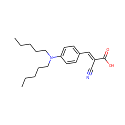 CCCCCN(CCCCC)c1ccc(/C=C(\C#N)C(=O)O)cc1 ZINC000205336259