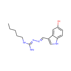 CCCCCN/C(N)=N/N=C/c1c[nH]c2ccc(O)cc12 ZINC000013741833