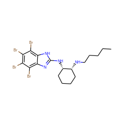 CCCCCN[C@@H]1CCCC[C@@H]1Nc1nc2c(Br)c(Br)c(Br)c(Br)c2[nH]1 ZINC000143367803