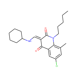 CCCCCN1C(=O)/C(=C/NC2CCCCC2)C(=O)c2cc(Cl)cc(C)c21 ZINC000474607053