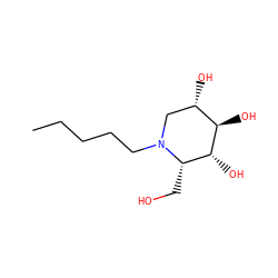 CCCCCN1C[C@H](O)[C@@H](O)[C@H](O)[C@@H]1CO ZINC000003979739