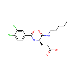 CCCCCNC(=O)[C@@H](CCC(=O)O)NC(=O)c1ccc(Cl)c(Cl)c1 ZINC000013447204