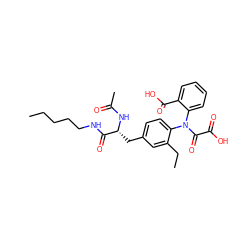 CCCCCNC(=O)[C@@H](Cc1ccc(N(C(=O)C(=O)O)c2ccccc2C(=O)O)c(CC)c1)NC(C)=O ZINC000013490038