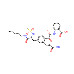 CCCCCNC(=O)[C@H](Cc1ccc(C(=O)C(=O)Nc2ccccc2C(=O)O)c(/C=C/C(N)=O)c1)NS(C)(=O)=O ZINC000139232567