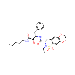 CCCCCNC(=O)C(=O)[C@H](Cc1ccccc1)NC(=O)[C@@H]1Cc2cc3c(cc2S(=O)(=O)N1CC)OCCO3 ZINC000025984733