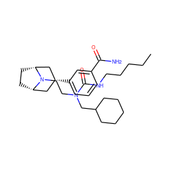 CCCCCNC(=O)N(CCN1[C@H]2CC[C@@H]1C[C@H](c1cccc(C(N)=O)c1)C2)CC1CCCCC1 ZINC000117304487